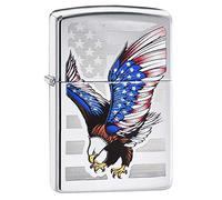 Zippo 28449, Accendino Ricaricabile Antivento Unisex Adulto, Cromato, 5.7 x 3.7 x 1.2 cm