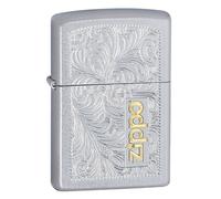Zippo Accendino a Benzina, Ottone, Cromato, 5,70 x 3,70 x 1,20 cm
