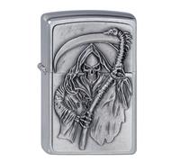 Zippo Accendino 2000856 Reapers Curse Emblema Grim Benzina più Leggera, Ottone