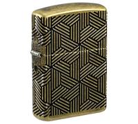 Zippo Accendino antitempesta - Art Deco Pattern, Armor Antique Brass, MultiCut - Ricaricabile - Riutilizzabile - Design antivento - Confezione regalo - Made in USA