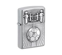 Zippo Accendino antitempesta - Kicker, cromato spazzolato, emblema - Ricaricabile - Design antivento - Confezione regalo - Made in USA