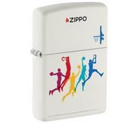 Zippo Accendino antitempesta - Pallacanestro bianco opaco - Color Image - Ricaricabile - Design antivento - Confezione regalo - Made in USA