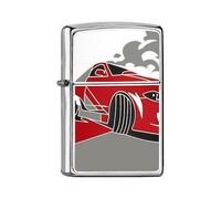 Zippo Accendino antitempesta - Racing Car, cromato spazzolato - Ricaricabile - Design antivento - Confezione regalo - Made in USA