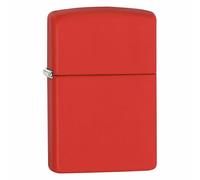 Accendino Zippo® Classic Red Matte 233, Accendino Antivento Ricaricabile Zippo, Realizzato in Metallo con Caratteristico "click" Zippo, Color Bianco Opaco, Made in USA, Ottima Idea Regalo