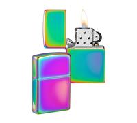 Zippo Accendino antivento a forma di fiamma, multicolore, con incisione laser, ricaricabile, fiamma regolabile, confezione regalo, struttura in metallo, prodotto negli Stati Uniti