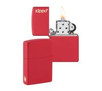 Zippo Accendino, Metallo, ROSSO Opaco, Taglia Unica