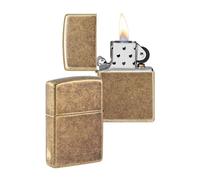 Zippo Accendino in metallo, ottone anticato, senza logo, taglia unica