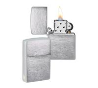 Zippo Accendino antivento - Design fiamma - Cromo spazzolato - Ricaricabile - Riutilizzabile - Antivento - Confezione regalo - Metallo - Made in USA