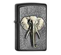 Zippo Accendino Antivento - Elefant - Grigio, Tricolore, Emblema - Ricaricabile, Uso a Vita - Fiamma Regolabile - Confezione Regalo - Costruzione in Metallo - Made in USA