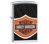 Zippo Accendino Harley Davidson Logo Black Nero E Arancione 60004741 Antivento