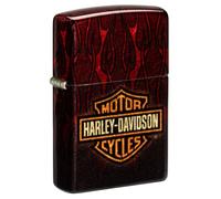 Zippo Accendino Harley-Davidson Hell Flames Unisex Uomo in Metallo Multicolor Nero Rosso con Emblema HD