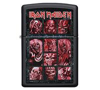 Zippo Accendino antivento Iron Maiden - nero opaco - ricaricabile per tutta la vita - fiamma regolabile - confezione regalo - una scatola - costruzione in metallo - Made in USA