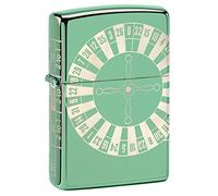 Zippo Accendino antivento, modello Roulette, 360 Photo Image, verde lucido, ricaricabile, riutilizzabile, design antivento, confezione regalo, prodotto negli Stati Uniti