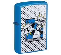 Zippo Accendino antivento originale Stormtrooper Boom, colore blu cielo opaco, ricaricabile, riutilizzabile, antivento, confezione regalo, prodotto negli Stati Uniti