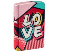 Zippo Accendino Antivento Ricaricabile Love Graffiti Unisex Donna in Metallo Multicolor Rosso