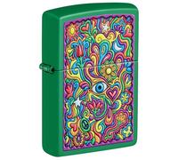 Zippo Accendino Antivento Trippy Design 48957 Finitura Matte Verde Prato