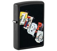 Zippo Accendino antivento - Zippo Letters Design - Color Image Black Matte - Ricaricabile - Design antivento - Confezione regalo - Made in USA