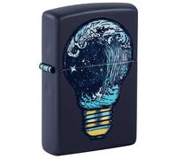 Zippo Accendino Black Light Toxic Waves Design, Modello 46143, Metallo, Rifinitura Matte Blu Navy