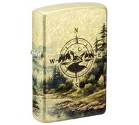 Zippo Accendino Compass Avventura Wilderness Come Acquerello Antivento Benzina