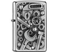 Zippo Accendino Cromo Spazzolato Placca Screws And Tools 2007674 Strumento
