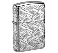 Zippo Accendino da tempesta - Abstract Waves, Armor High Polish Chrome, MultiCut - Ricaricabile - Riutilizzabile - Design antivento - Confezione regalo - Made in USA
