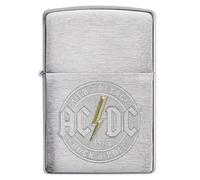 Zippo Accendino da tempesta - ACDC, cromo spazzolato, laser Engrave - Ricaricabile - Riutilizzabile - Design antivento - Confezione regalo - Made in USA