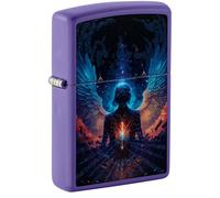 Zippo Accendino da tempesta - Angel, viola opaco, Black Light - Ricaricabile - Design antivento - Confezione regalo - Made in USA