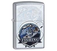 ZIPPO - Accendino da tempesta Bass Fishing, Color Image, Street Chrome, ricaricabile, in confezione regalo di alta qualità