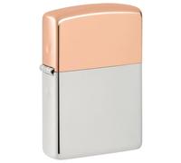 Zippo Accendino da tempesta - Bimetal Collectible, custodia in argento Sterling, Copper Lid, Base Model - Ricaricabile - Riutilizzabile - Design antivento - Confezione regalo - Made in USA