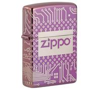Zippo Accendino da tempesta - Circuit Board ard, High Polish Purple, Laser 360° - Ricaricabile - Riutilizzabile - Design antivento - Confezione regalo - Made in USA
