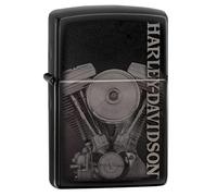 Zippo Accendino da tempesta - Harley-Davidson Engine, High Polish Black, Photo Image - Ricaricabile - Riutilizzabile - Design antivento - Confezione regalo - Made in USA