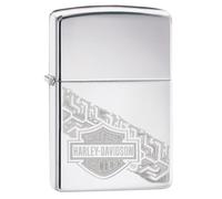 Zippo Accendino da tempesta Harley-Davidson, High Polish Chrome, Double Lustre, ricaricabile, design antivento, confezione regalo, made in USA
