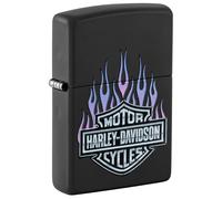 Zippo Accendino da tempesta Harley-Davidson, nero opaco, colore immagine, ricaricabile, design antivento, confezione regalo, made in USA