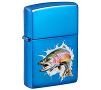 Zippo Accendino da tempesta - Jumping Fish, High Polish Blue, Color Image - Ricaricabile - Riutilizzabile - Design antivento - Confezione regalo - Made in USA