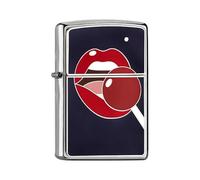 Zippo Accendino da tempesta - Lollipop Navy, cromato spazzolato, emblema - Ricaricabile - Design antivento - Confezione regalo - Made in USA