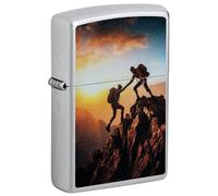 Zippo Accendino da tempesta - Mountain Climbing, cromo satinato, Color Image - Ricaricabile - Riutilizzabile - Design antivento - Confezione regalo - Made in USA