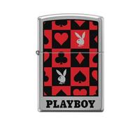 Zippo Accendino da tempesta - Playboy, cromato spazzolato, Color Image - Ricaricabile - Riutilizzabile - Design antivento - Confezione regalo - Made in USA