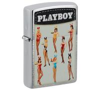 Zippo Accendino da tempesta - Playboy, cromato spazzolato, Color Image - Ricaricabile - Riutilizzabile - Design antivento - Confezione regalo - Made in USA