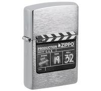 Zippo Accendino da tempesta - Production Clapboard - Cromo spazzolato - Color Image - Ricaricabile - Riutilizzabile - Design antivento - Confezione regalo - Made in USA