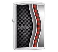 Zippo Accendino da tempesta - rosso e nero, cromato spazzolato, colore immagine, ricaricabile, riutilizzabile, design antivento, confezione regalo - Made in USA