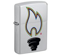 Zippo Accendino da tempesta - Zippo Flame Torch, cromo satinato, Color Image - Ricaricabile - Riutilizzabile - Design antivento - Confezione regalo - Made in USA