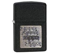 Zippo, Accendino Emblema in Ottone, Nero Crackle