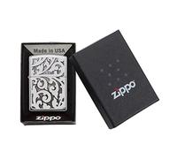 Zippo Accendino Filigree 28530, Accendino Antivento Ricaricabile, Realizzato in Metallo con Caratteristico Click, Color Cromo, Motivo in Filigrana, Made in USA, Ottima Idea Regalo