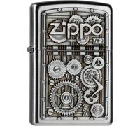 Zippo Accendino Gear Wheels Ottone Look Acciaio Inox Accendino Antivento Benzina