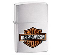Zippo H-D-Bar & Shield Color, Accendino Antivento, Ricaricabile a Benzina Unisex Adulto, Cromo, Regular 5.7 x 3.7 x 1.2 cm