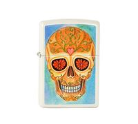 Zippo, Accendino, Motivo: Teschio, Arancione (Edelstahloptik)