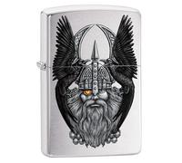 Zippo - Accendino Odin W/Raven, Color Image, ricaricabile, in confezione regalo di alta qualità, 60005643, argento