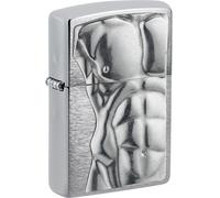 Zippo Accendino Originale Cromo Spazzolato Man Torso Elegante Compagno Benzina