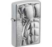 Zippo Accendino Originale Cromo Spazzolato Man Torso Elegante Compagno Benzina
