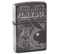 Zippo Accendino Playboy 360° PVD Nero Ghiaccio Antivento Ricaricabile Lighter Briquet Feuerzeug Encendedor